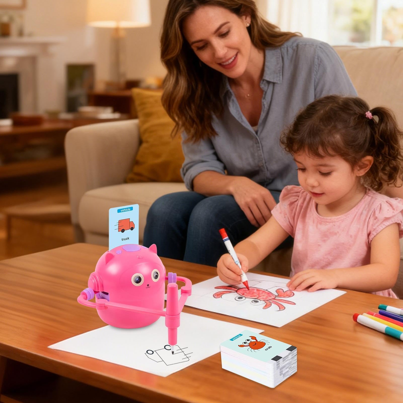Robot Rysujący Zabawka Dla Dzieci Interaktywny Przewodnik Głosowy | Edukacyjna Maszyna do Rysowania dla Dzieci Do Pokoju Dziecięcego Szkół Imprez Chłopców Dziewczynek Przedszkolaków