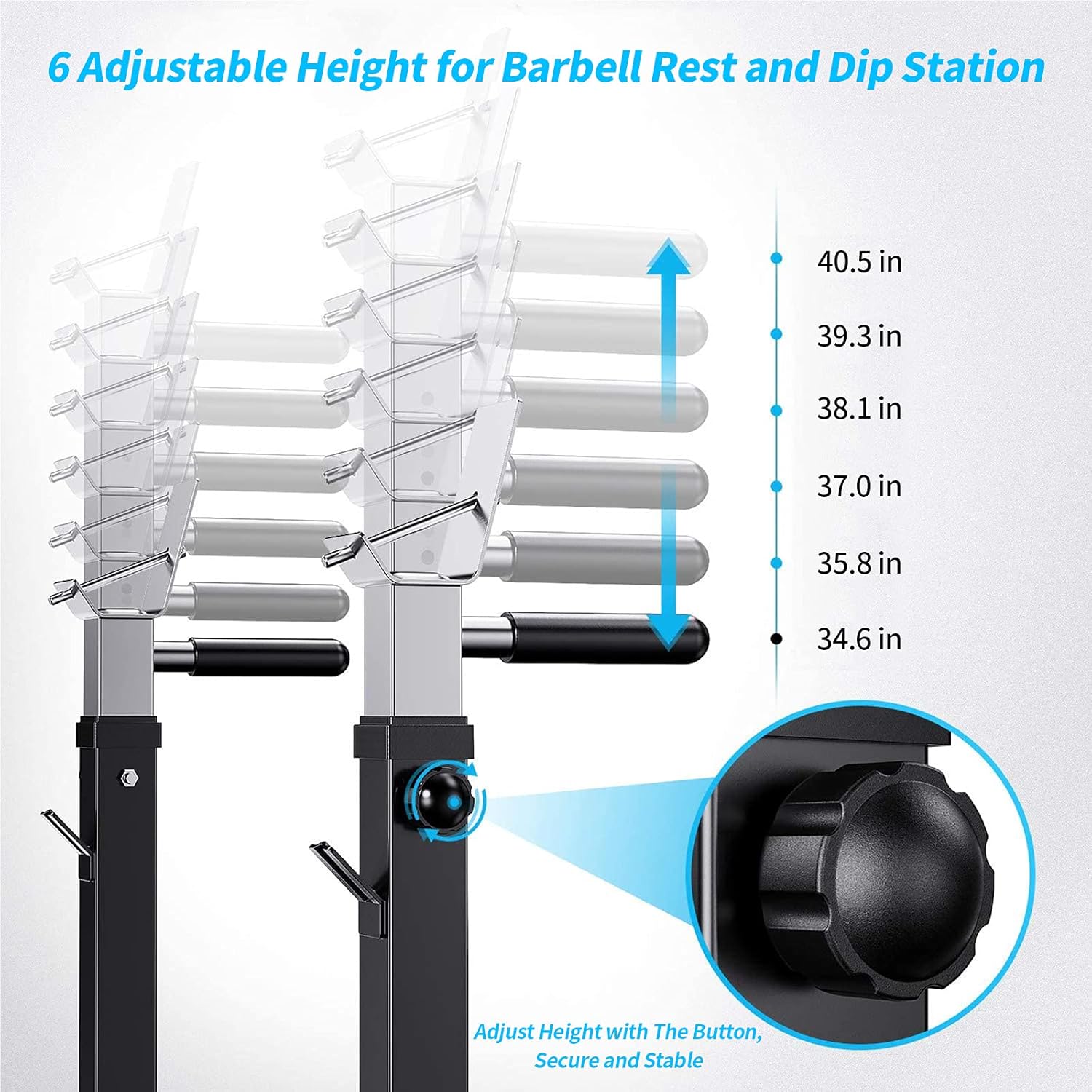 JX FITNESS Adjustable Weight Bench with Barbell Rack Folding, Weight Lifting Bench with Dip Station for Home Gym, Strength Training Multiuse Workout Bench : Sports & Outdoors