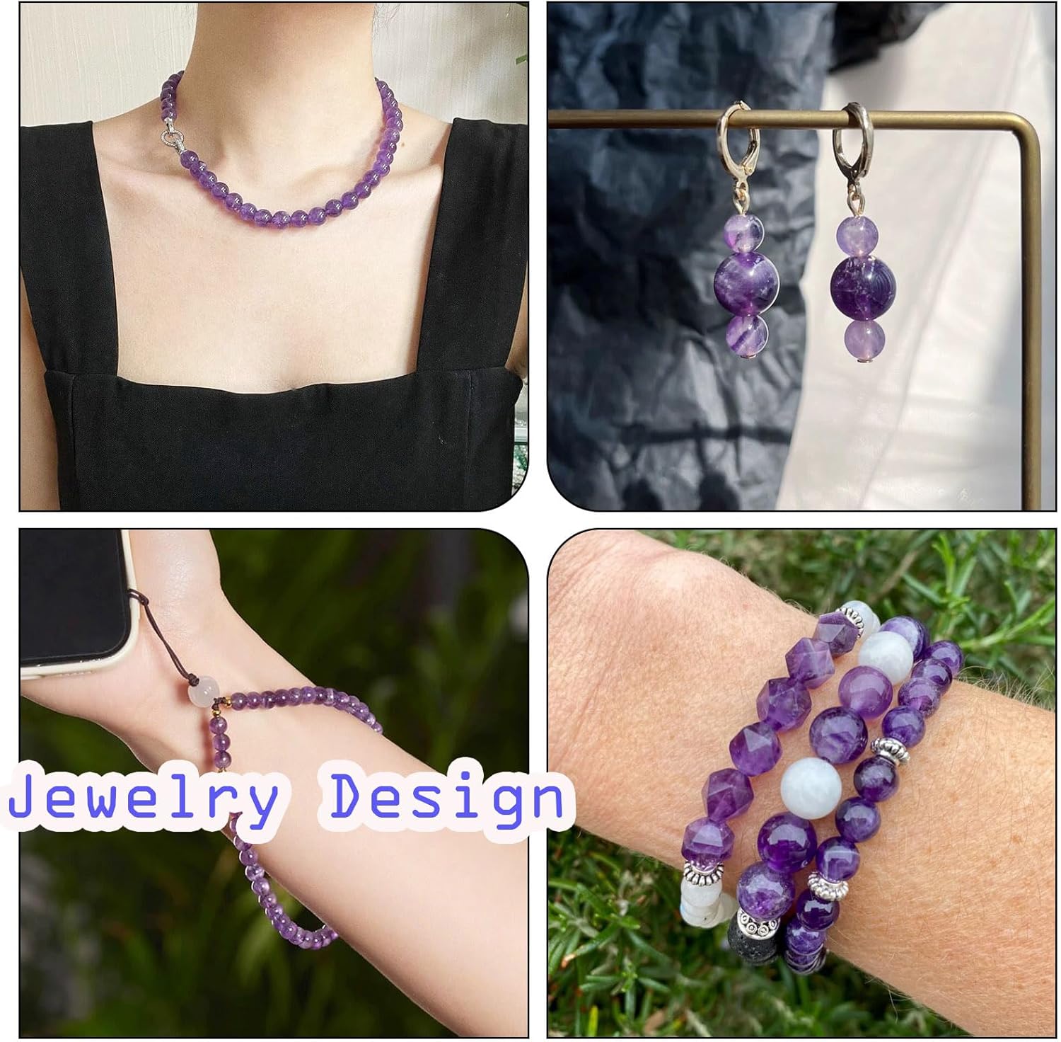 KISSITTY 80pcs Natural Amethyst Beads 10mm Round Gemstone Crystal Energy Healing Loose Spacer Beads for DIY Jewelry Bracelets Necklaces Earrings Craft Making - Image 2