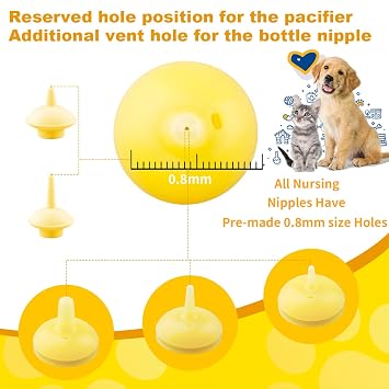 Puppy Bottles for Nursing,Puppys Bottles for Nursing Newborn Puppy,Syringe for Feeding Cat Bottle for Kittens,New Upgrade Kitten Silicone Newborn Supplies (Yellow)