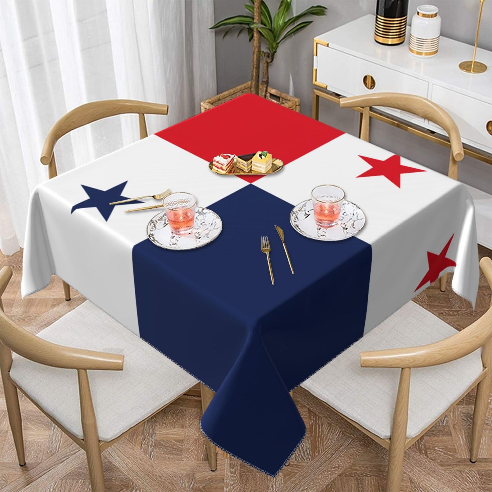 Nappe carrée drapeau du Panama anti-plis pour décoration de table