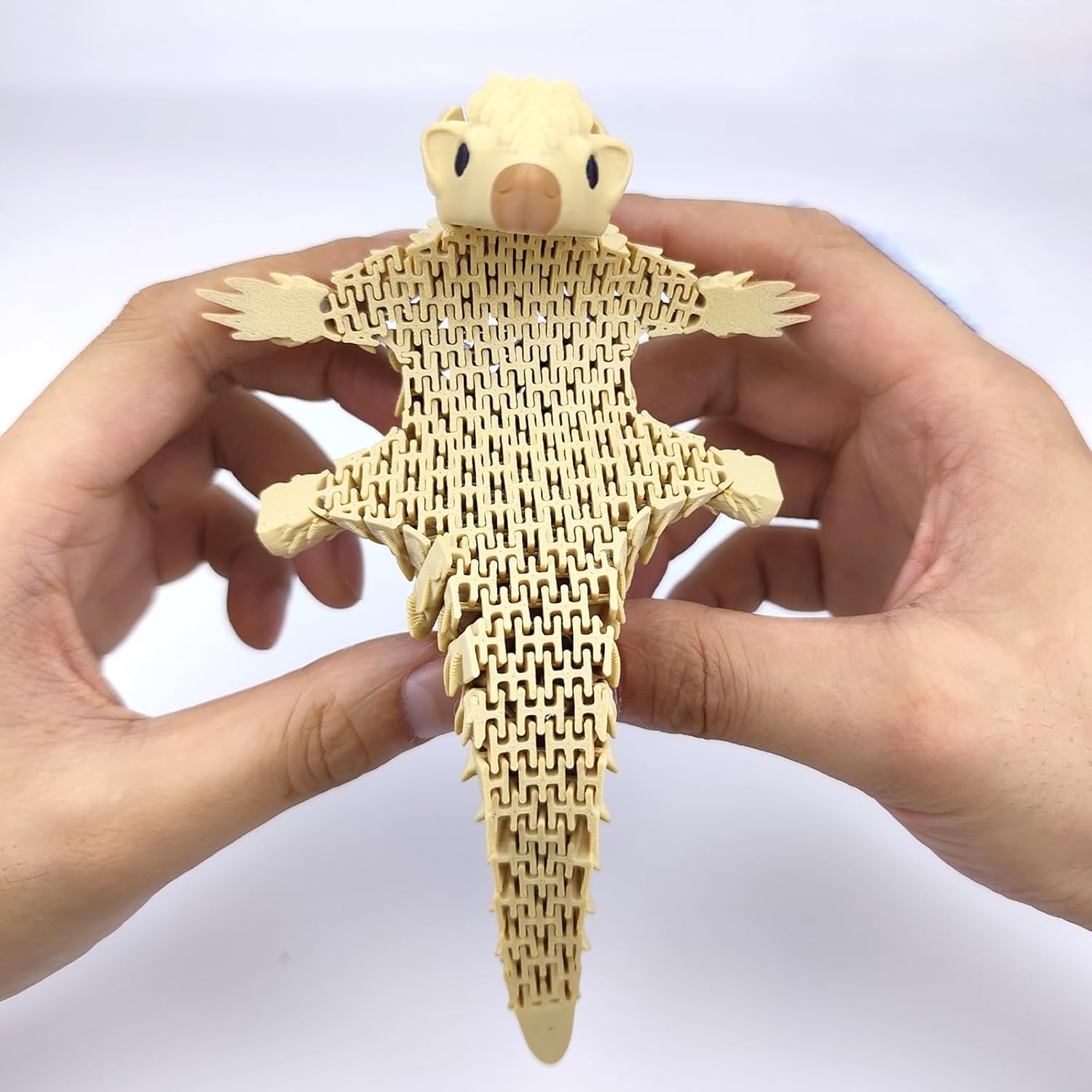 3D Printed Animals Mini 3D Prints Pangolin Articulated Flexible for Home Office Executive Desk Decoration-Grey||15cm