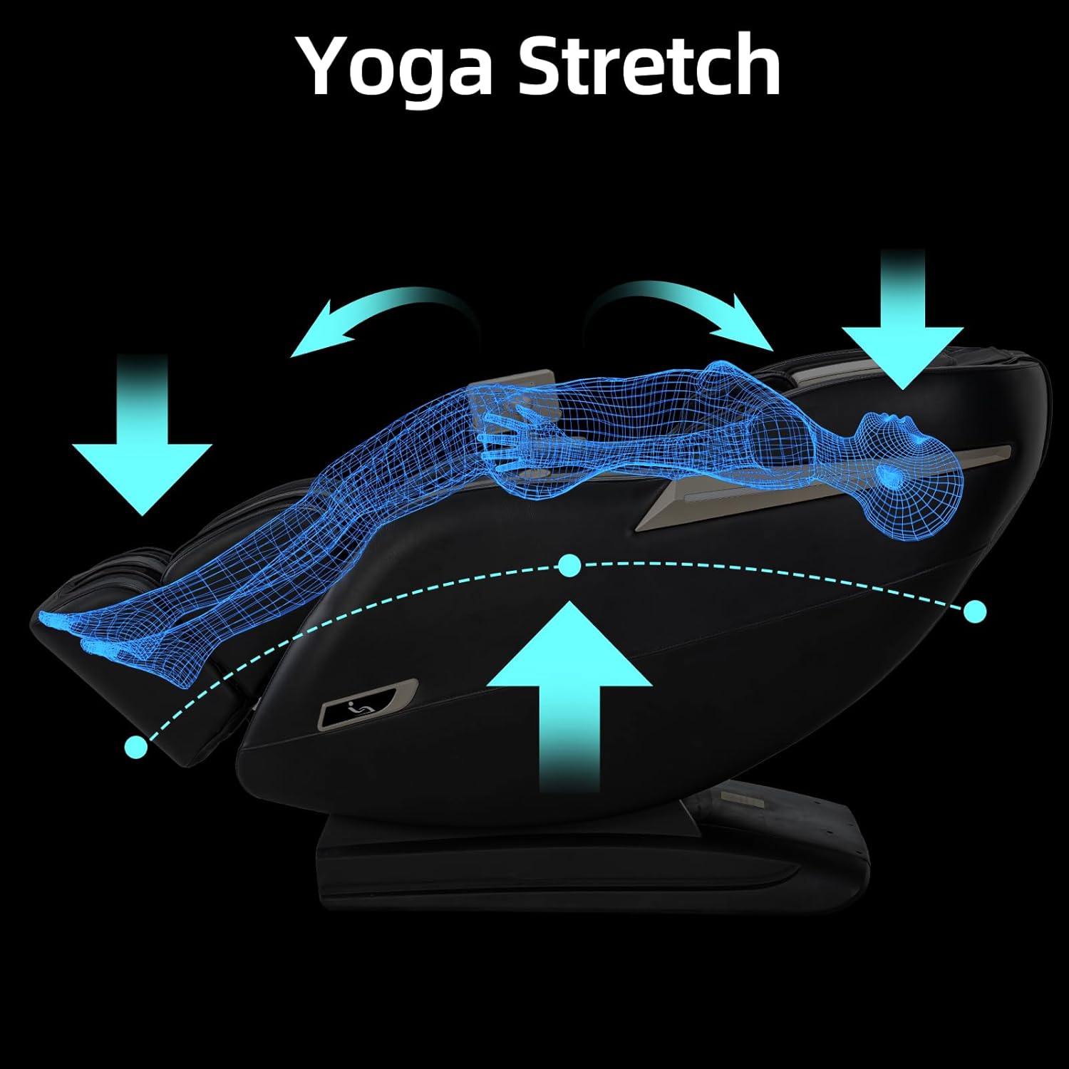 Diagram illustrating the Yoga Stretch function of the massage chair.