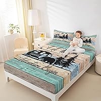 Vista 2 de Ropa de cama de 2 piezas, estilo rústico de granja, juego de ropa de cama para adolescentes y adultos, sábanas bajeras, ropa de cama ajustable