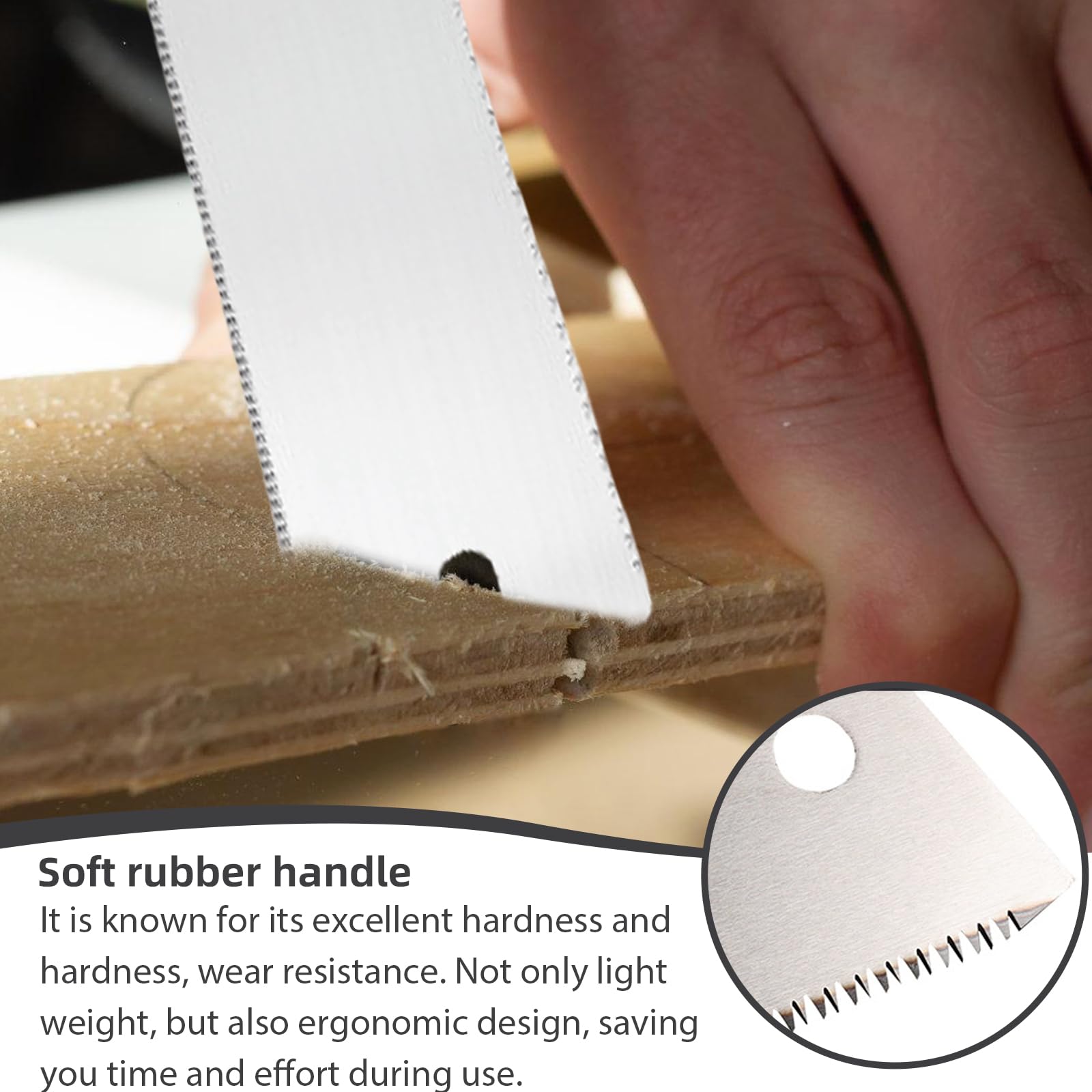 Scie Japonaise 270 mm avec Lame en Acier au Carbone SK5, Double Bord et Gants de Travail - Pour le Travail du Bois