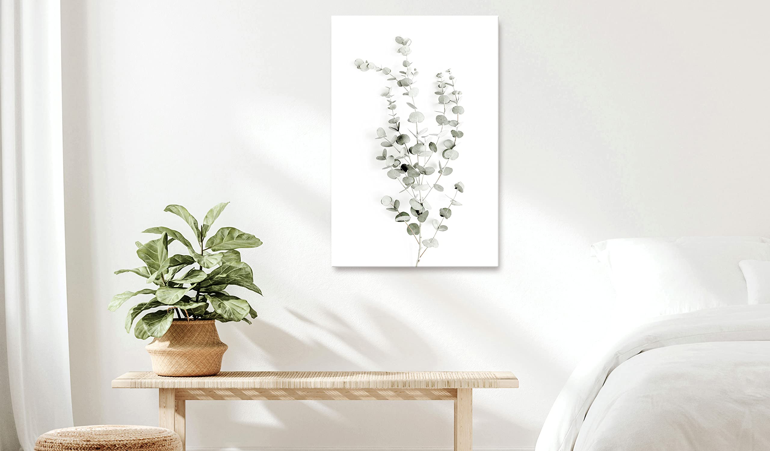 murando Cuadro Acústico Hojas 60x90 cm espuma acústica absorbe el sonido | aislamiento lienzo de 1 pieza Impresión Artística Decoración de Pared Imagen Planta Naturaleza Abstracto
