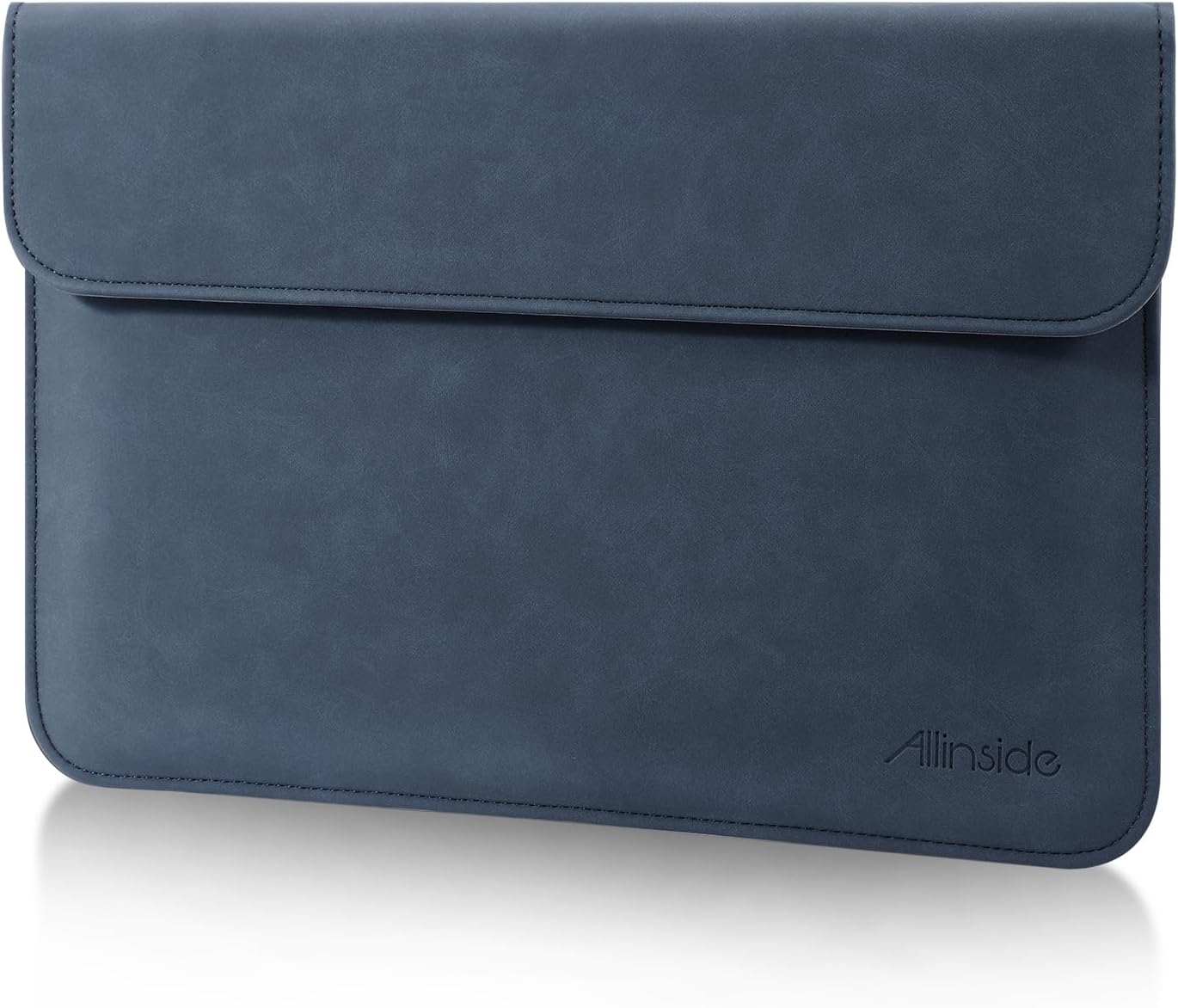 Allinside 13 Inch Laptop Sleeve Case for MacBook Air 13 2018-2026/MacBook Pro 13 2016-2022/Macbook Pro 14 2021-2026, Waterproof Matte PU Leather Horizontal Envelope Protective Case Cover, Navy Blue