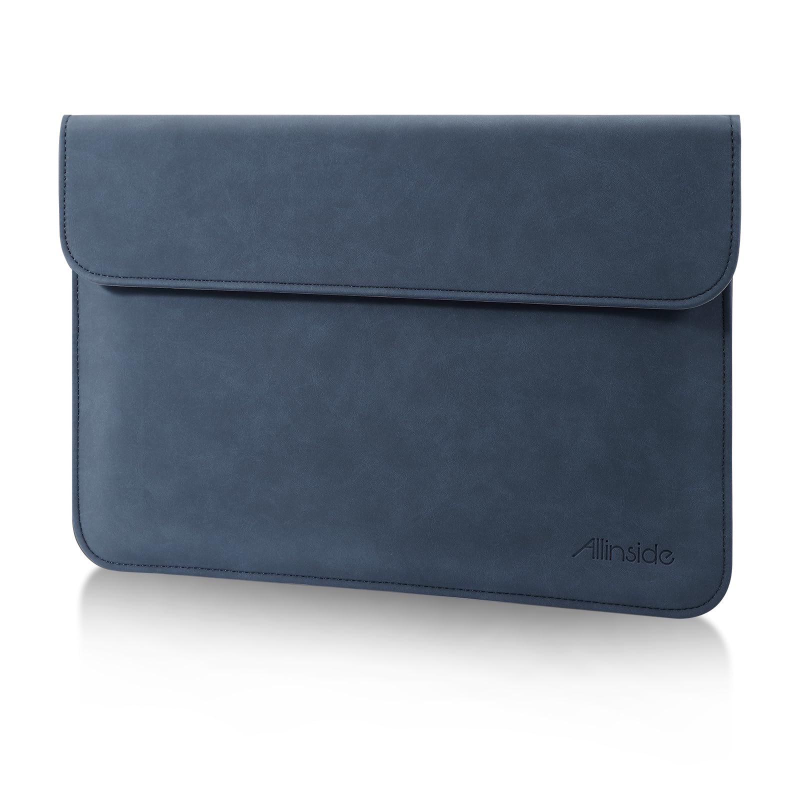 13 Inch Laptop Sleeve Case for MacBook Air 13 2018-2026/MacBook Pro 13 2016-2022/Macbook Pro 14 2021-2026, Waterproof PU Leather Horizontal Envelope Protective Case Cover, Navy Blue
