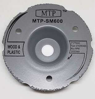MTP Brand SM600 for Saw Max 3" Wood Plastic Segment Carbide Circular Saw Compatible to use for Rotoo Zip Cup Dome Shaped (1) - 7/16" Arbor