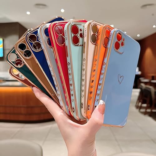 Miniatura 3 de YKCZL Funda compatible con iPhone 11, funda de lujo con borde chapado en parachoques con cubierta completa de protección de lente de cámara para