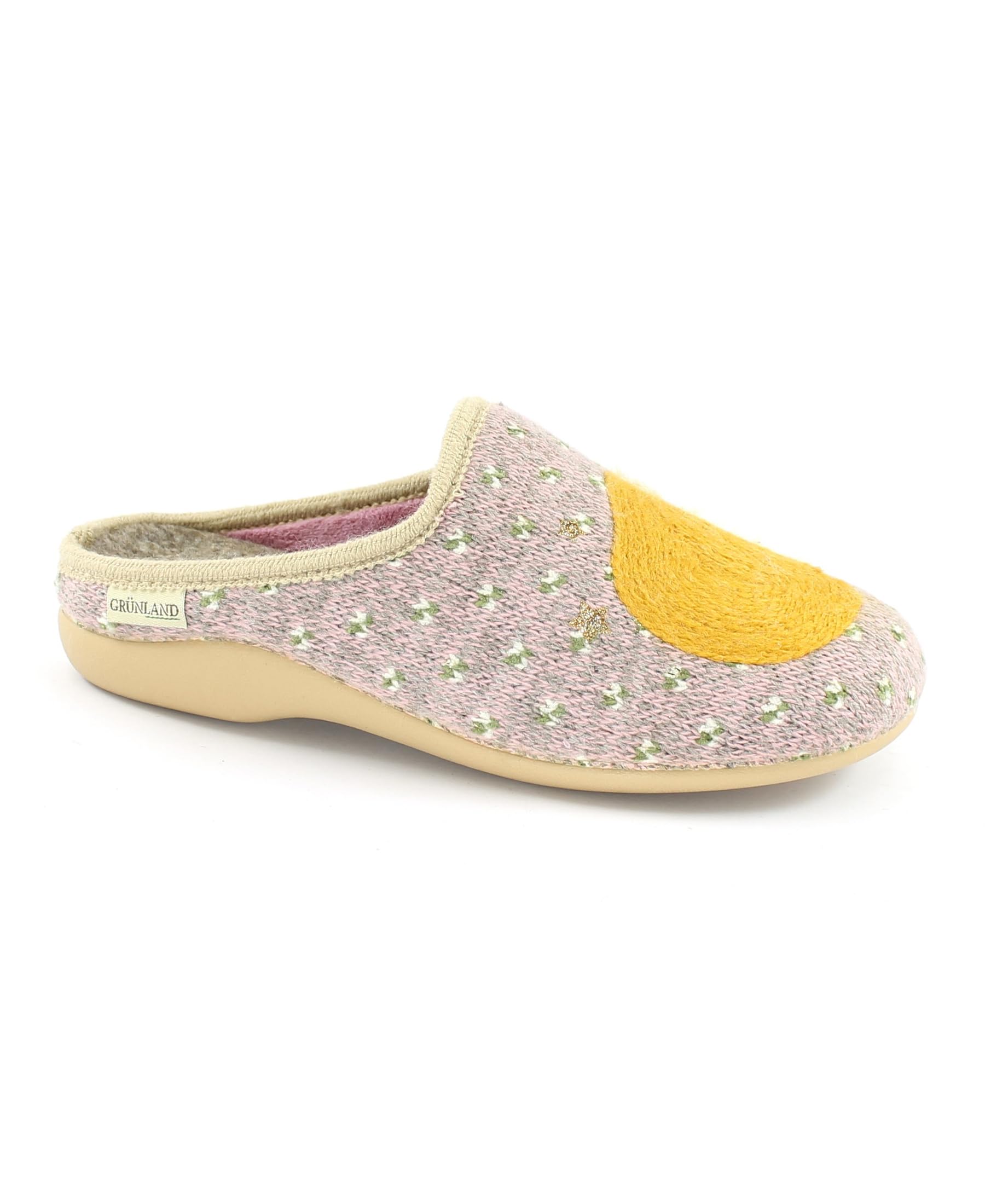 Chaussons femme Grunland Alin rose dotés d'une semelle caoutchouc