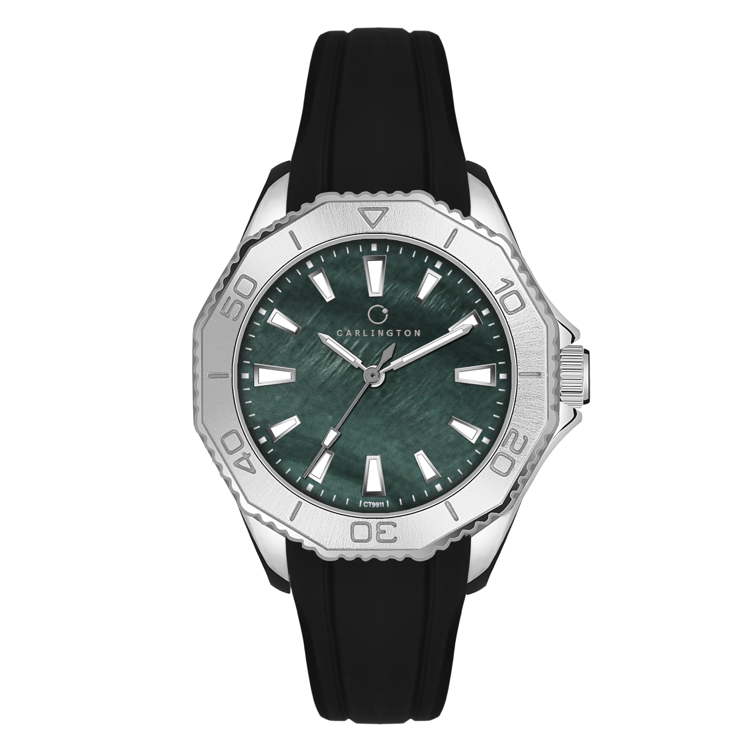 CarlingtonLegacy Series Analog Wrist Watches & Silicone Strap for Women - CT 9911