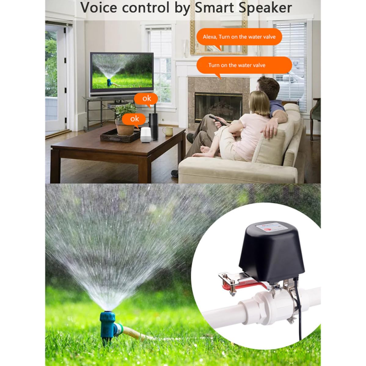 Valvola Intelligente Smart Water Valve Ac220 Nero Plastico Metallo | Controllo Gas Remoto, Temporizzazione Integrata, Apertura Automatica 5-10 Secondi, Distanza Esterna 10m