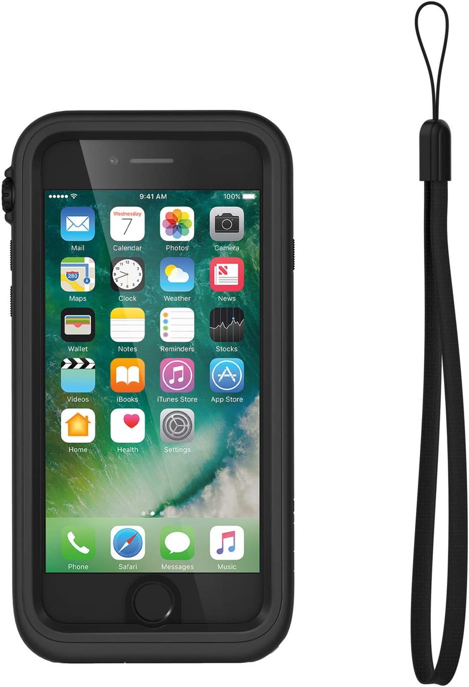 Waterproof Case for iPhone 7, Shock Proof, Drop Proof by Catalyst for iPhone 7 with High Touch Sensitivity ID (Stealth Black)