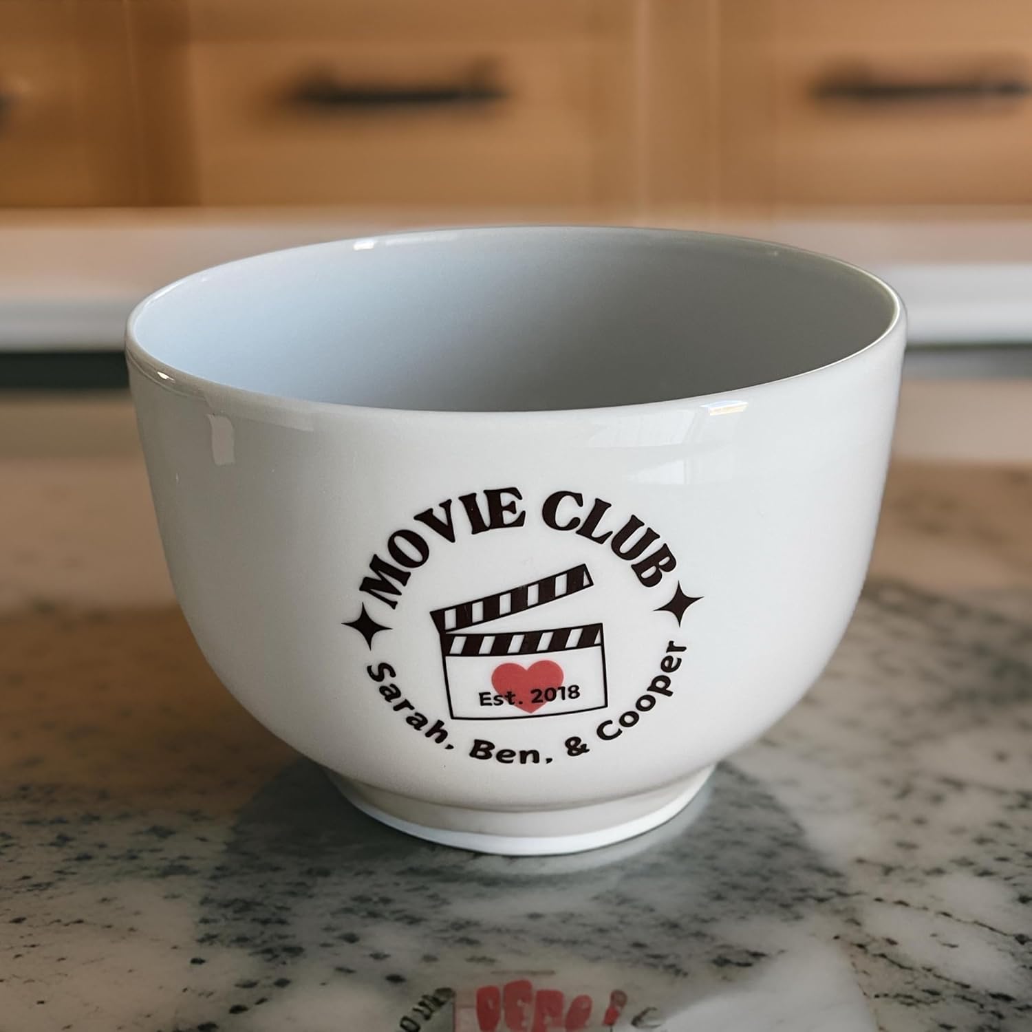 Personalized mixing bowl, handwritten large bowl, popcorn bowl, customized recipe mixing bowl, handwritten, 3.5 quarts