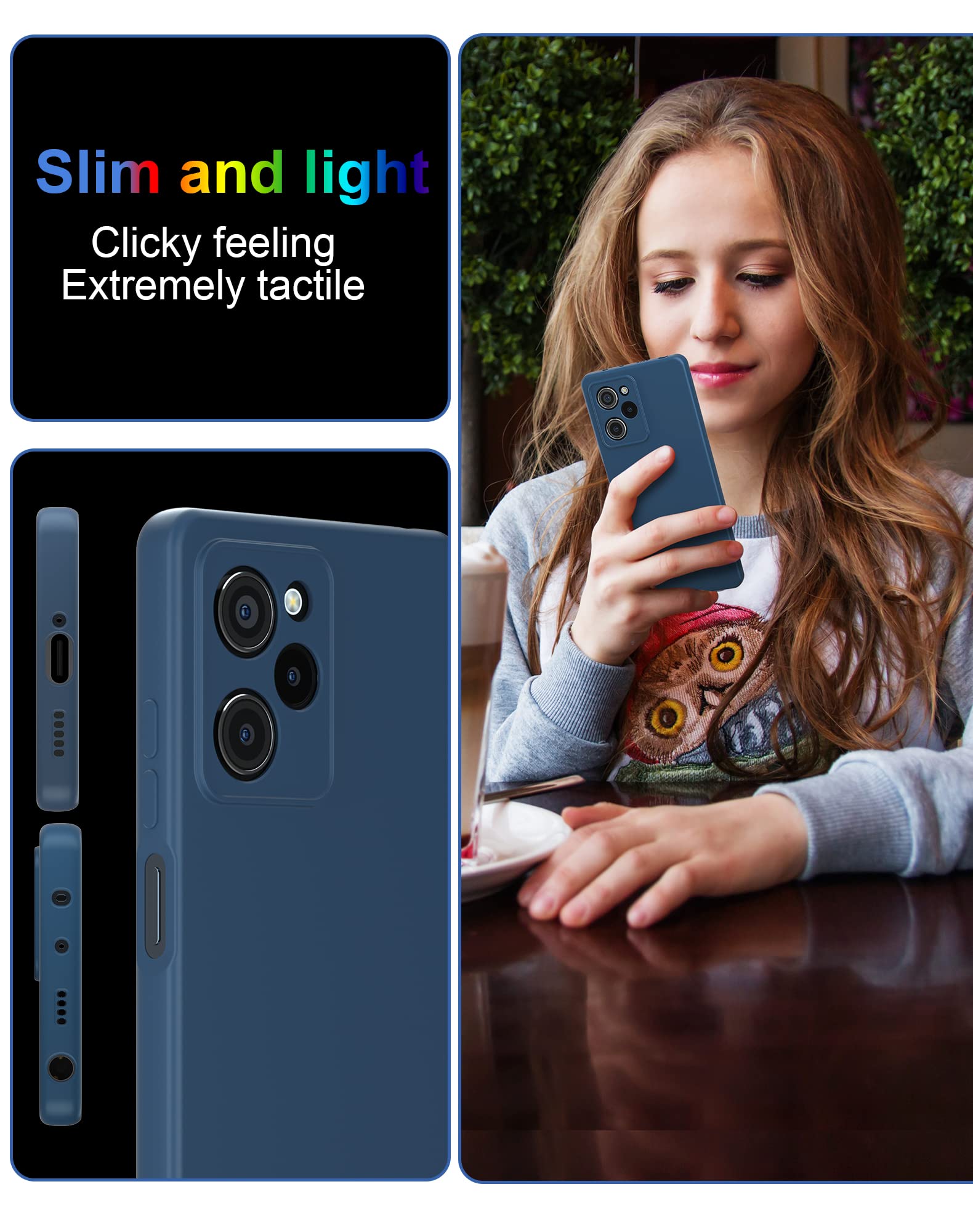 Custodia Foluu In Silicone Liquido Per Xiaomi Poco X5 Pro 5G | Antiurto, Antigraffio, Fodera In Microfibra E Supporto Ricarica Wireless