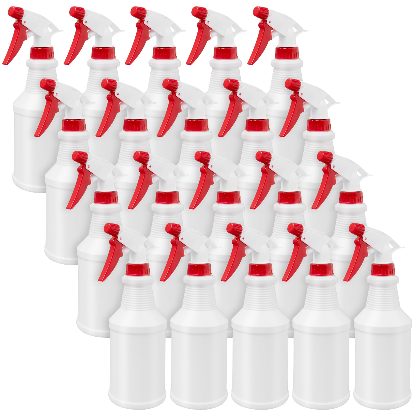 LYCN 20 Pack 16oz Plastic Spray Bottles, 500 ml Refillable Empty Spray Bottles, Leakproof Adjustable Reusable Watering Mist Sprayer Bulk with Hand Trigger for Cleaning Solutions Gardening Hair Plant