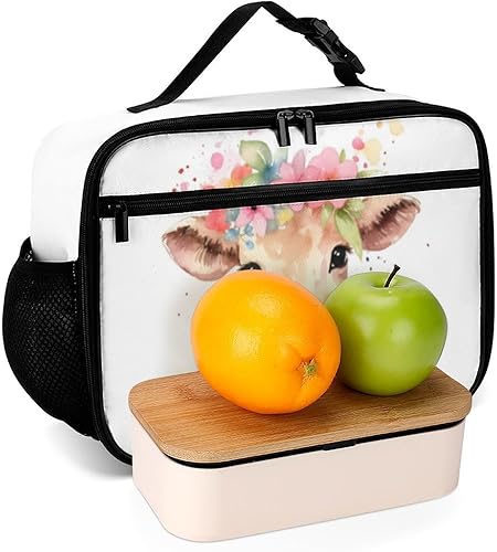 Miniatura 6 de Lonchera reutilizable de vaca con aislamiento, bolsa enfriadora, lonchera para comida y alimentos, bolsa de mano para mujeres, niños, niñas,