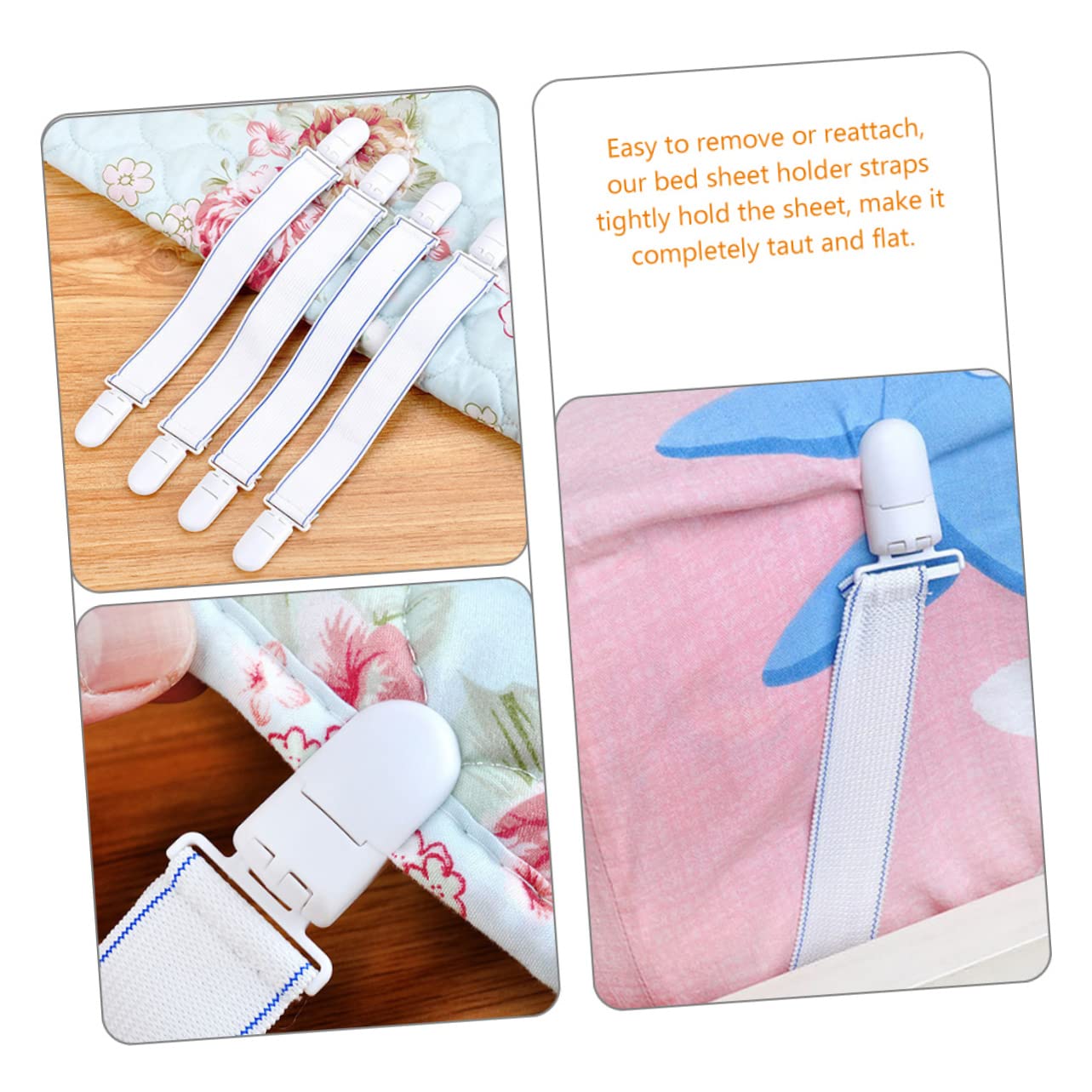 Alipis 1set Mattress Sheet Holder Straps Bed Sheet Clips Elastic Fasteners to Keep Taut Flat for Fitted Easy to Use Reattach Prevents Slippage 12pcs