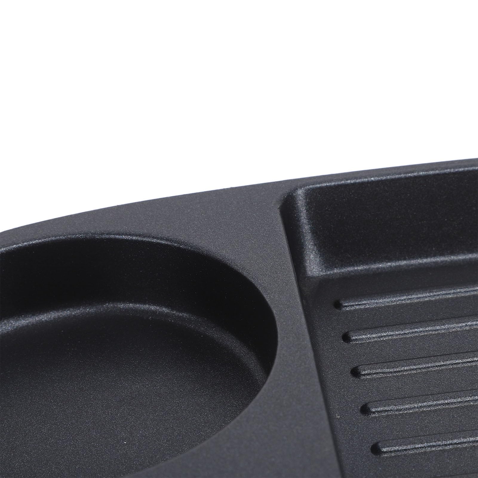 Sartén eléctrica para huevos, sartén dividida de 3 secciones, sartén eléctrica antiadherente con mango ergonómico, para cocinar en interiores y exteriores, 900 W (enchufe de EE. UU. 110 V) 8
