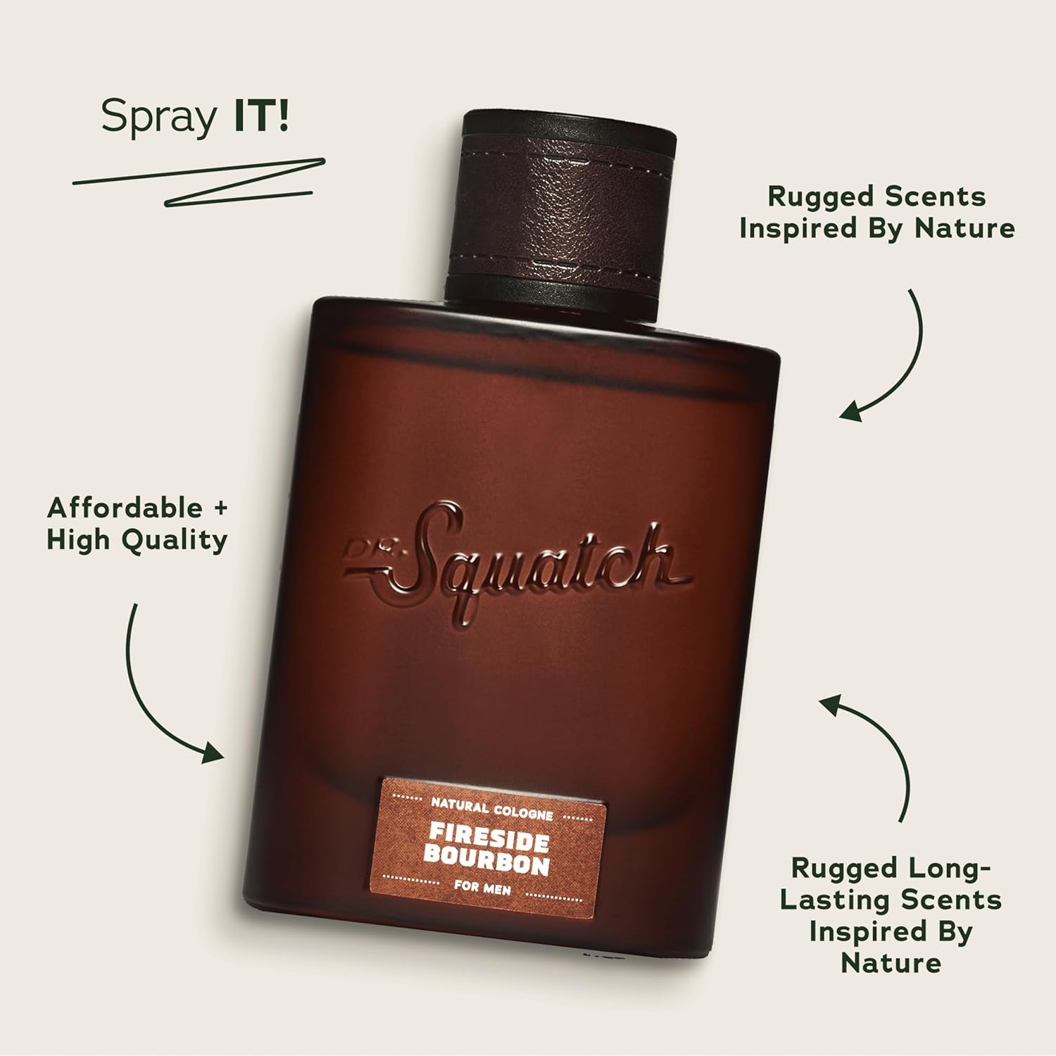 Dr. Squatch Natural Cologne for Men - Scent-Lock Technology and Sustainably-Sourced Ingredients - Fireside Bourbon Cologne (1.7 fl oz) - Image 2