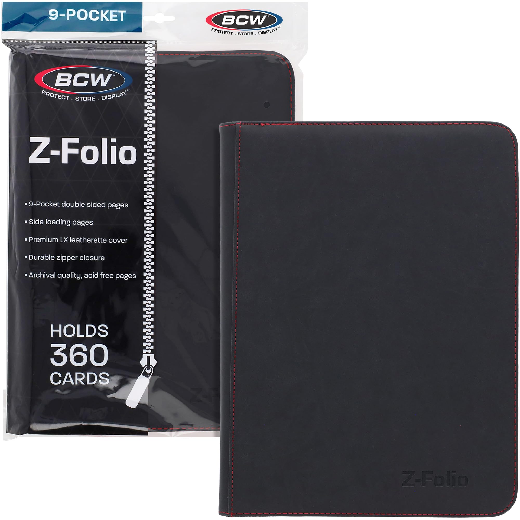 Amazon.com: BCW Z-Folio 9-Pocket LX Album - Black | Secure Zipper