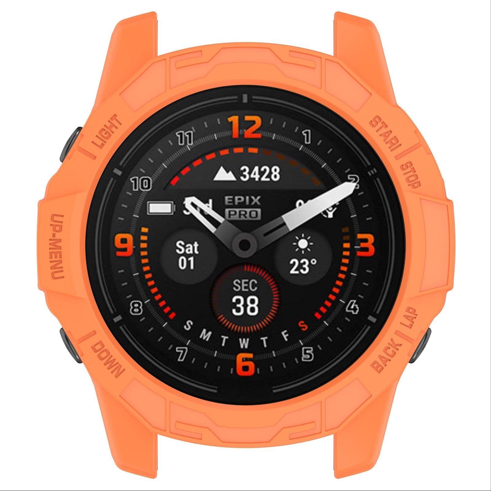 Coque Silicone Pour Garmin Fenix 7X/7X Pro/EPIX Pro 51mm - Protection Anti-Chocs - Noir