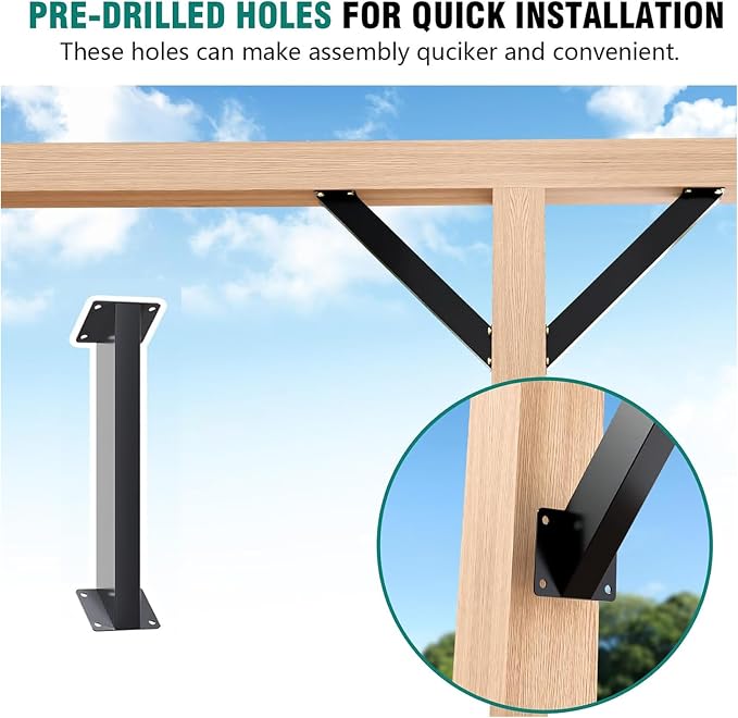 Soporte de ángulo 45 grados para vigas madera paquete 4 miniatura 6