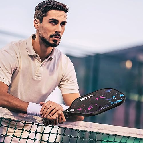 Miniatura 9 de Pickleball Paddles, USAPA Approved Fiberglass Surface Pickleball Set with Pickleball Rackets, Pickleball Paddles Set ​for Men Women negro*2,Negro