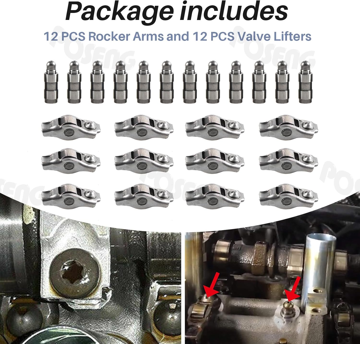 12Pcs Rocker Arm and Lifter 2011-2022 Compatible with Dodge Jeep Ram Chrysler 3.6 Pentastar for Challenger Charger Journey Avenger Grand Cherokee Wrangler Replaces 5184296AH 5184332AA