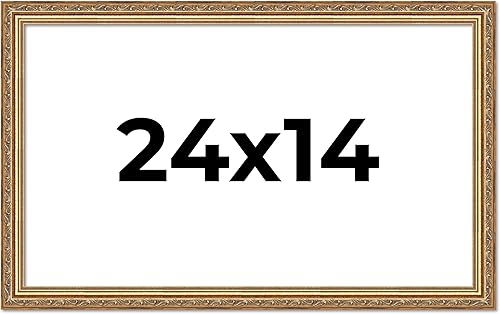 Vista 278 de Poster Palooza Marco de fotos de madera tradicional dorado antiguo de 6 x 18 pulgadas con plexiglás acrílico UV, respaldo de tablero de espuma