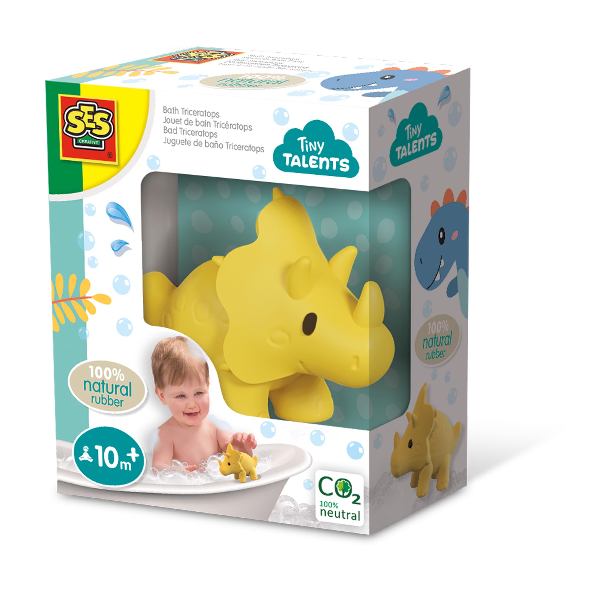 SES Creative 13212 Bath Triceratops - 100% natural rubber