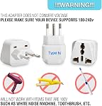 Ceptics Canada to Brazil Travel Plug Adapter (Type N) - 3 Pack [Grounded & Universal] (GP-11C-3PK)