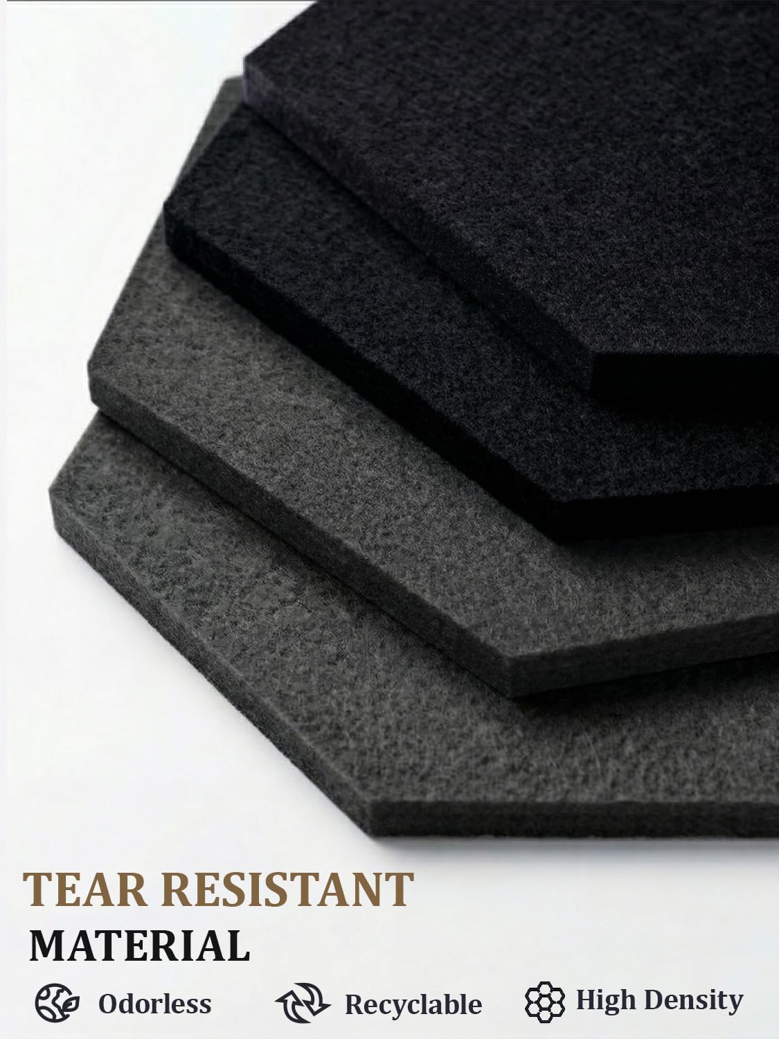 8 Pack Hexagon Felt Bulletin Board Tiles - 11.8" Large Thick Pin Board for Walls with 30 Push Pins, DIY Boards for Office Home School Decor, Aesthetic Hex Cork Board Alternative