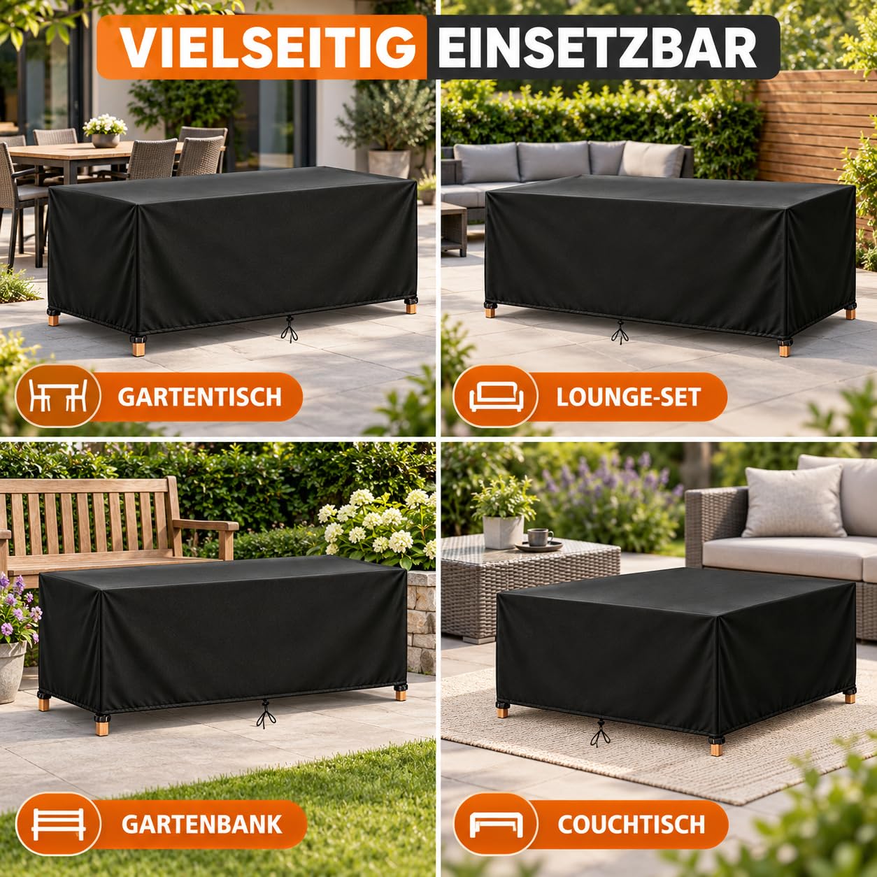 Gartenmöbel Abdeckung Wasserdicht 270x210x90cm Sitzgruppe Gartentisch