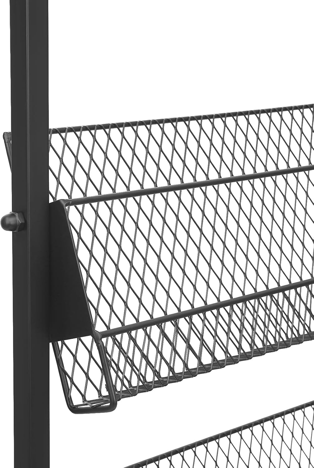5-Tier Floor Standing Magazine Rack with Wheels, Heavy Duty Metal Brochure Display Stand, Magazine Newspaper Stand Holder for Office, Exhibitions, Lobby, Waiting Room
