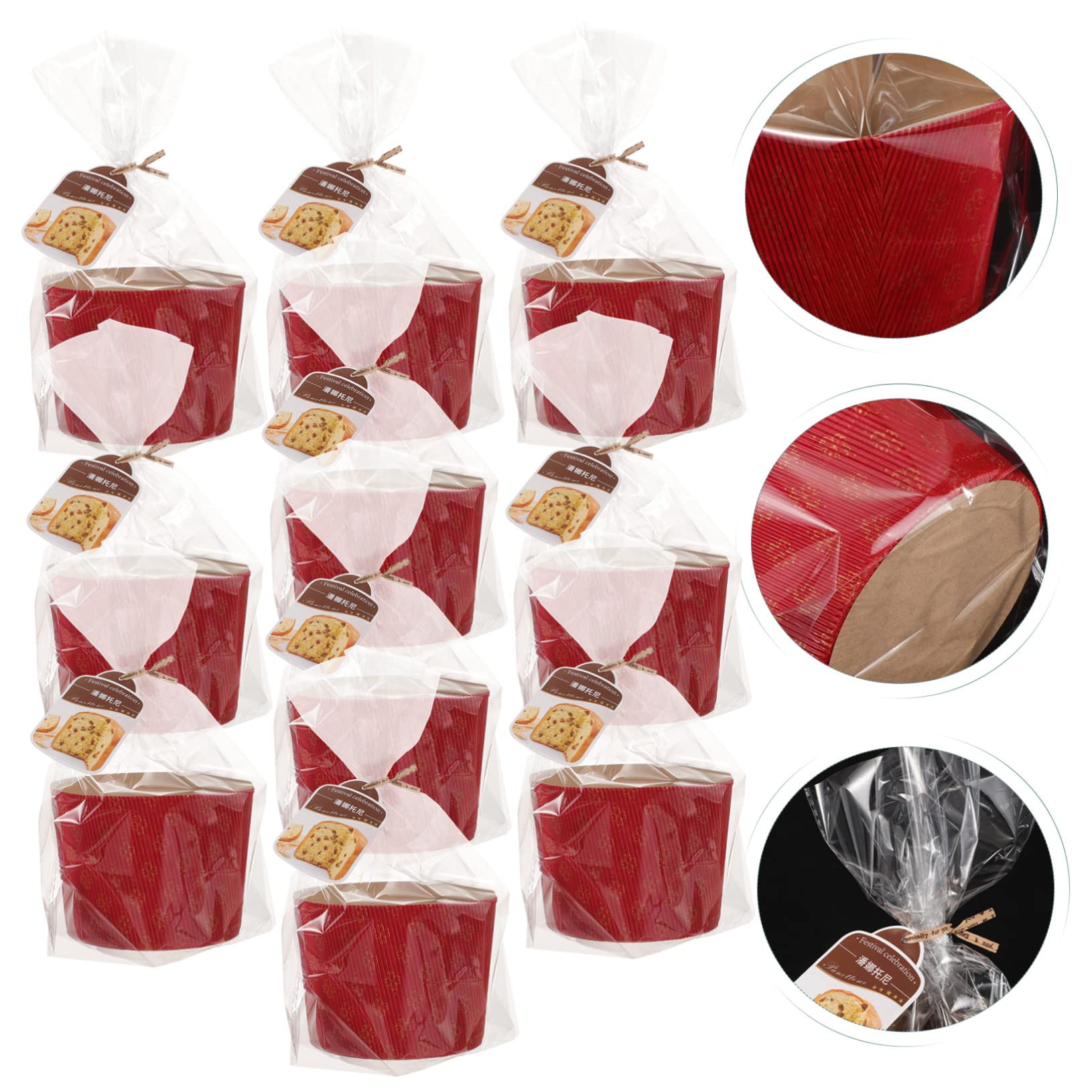Amosfun 2 Juegos Copas de pastel corrugado moldes para muffins tazas para hornear magdalenas accesorios cocinita decoración fiesta casos de muffins moldes para mini cupcakes acanalado rojo