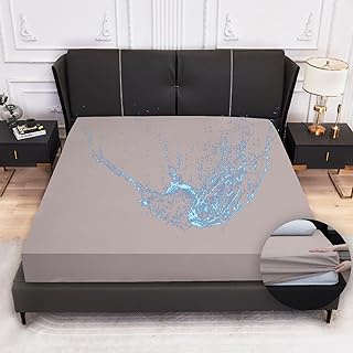Arcona Matratzenschoner wasserdicht 140x200, Inkontinenz Spannbettlaken, Atmungsaktive Matratzenbezug, wasserdichtes Bettlaken Nässeschutz, Waschbar Spannbetttuch Grau