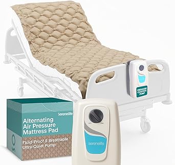 SereneLife Air Pressure Mattress Pad | Hospital Topper for Bedridden Patients | Alternating Air Pressure Mattress with Electric Pump, Medical Grade Pad & Topper for Hospital Bed | 330 lbs Capacity