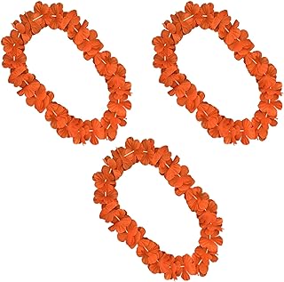 Blinkee 3 Pack Tropical Ponkan Luau Lei Necklaces Orange - 36