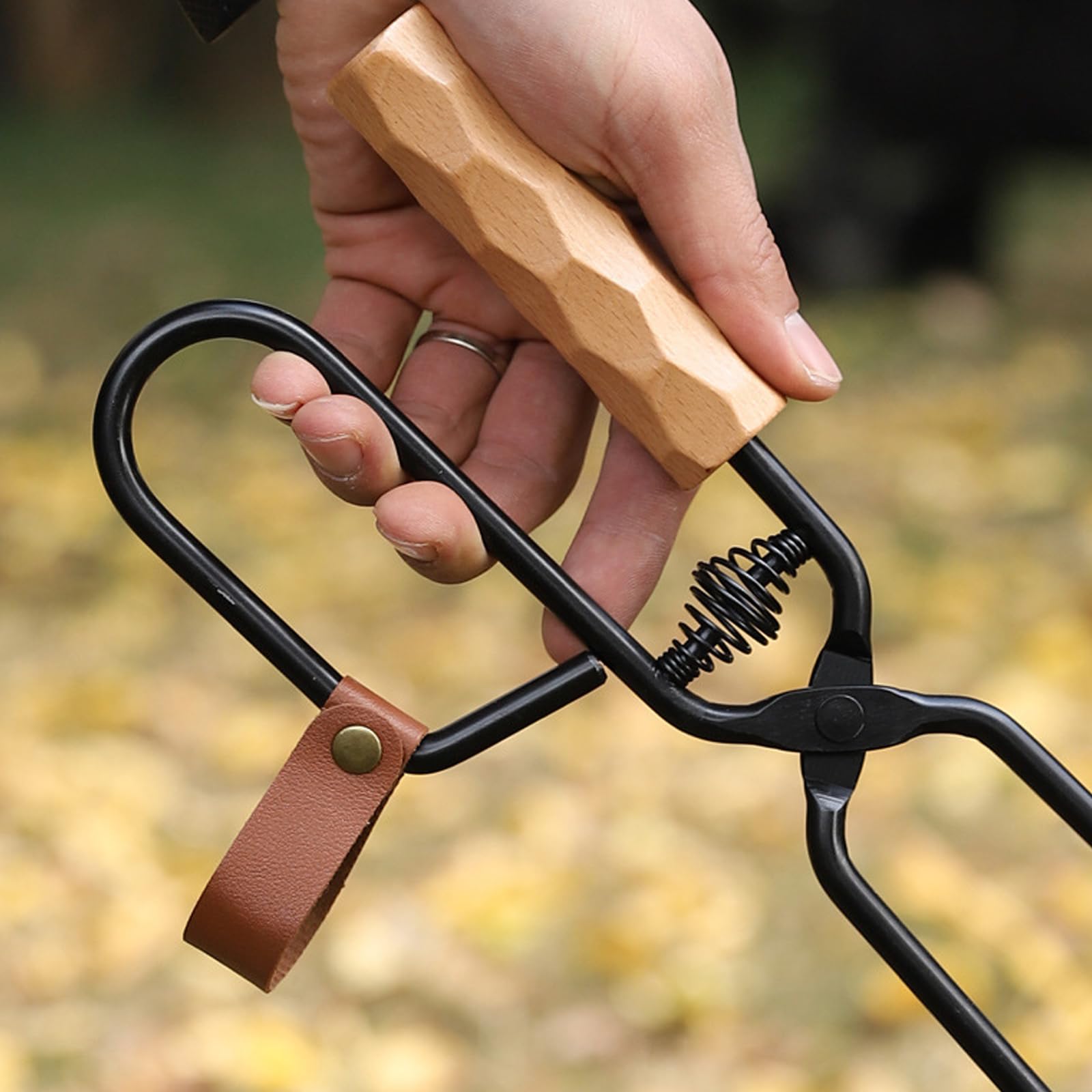 Pinze a manico lungo a forma di anatra, pinze da campeggio per carbone all'aperto, per grigliare e gestire i carboni in modo sicuro
