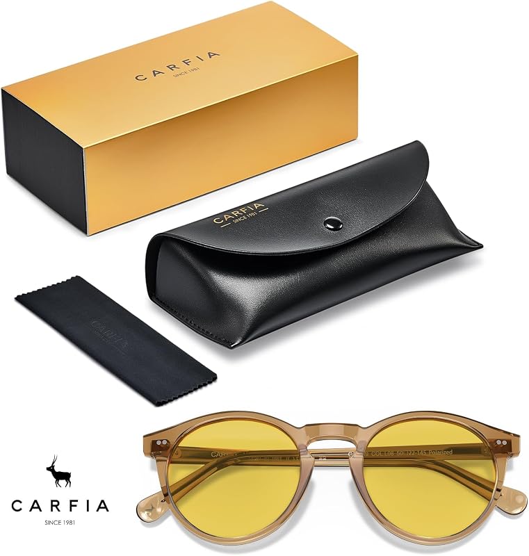 CARFIA Éjszakai Vezetési Szemüveg Kerek Anti-Glare Napszemüveg Autózáshoz Kerékpározáshoz