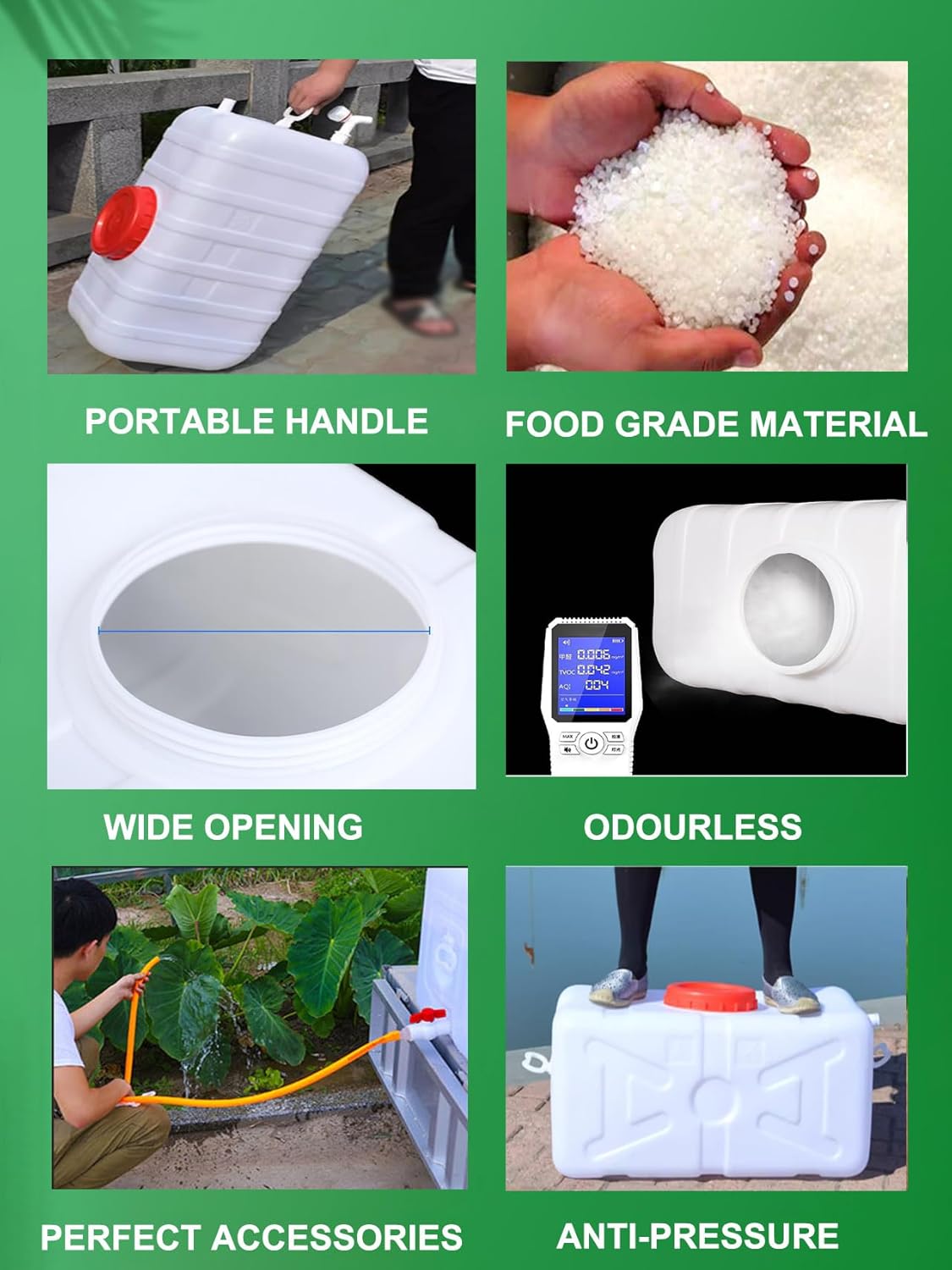 Plastic Portable Water Tank with Spigot for Camping Large Capacity Water Storage Tank Water Container for Emergency Storage Household Outdoor Camping RV Self-Driving(Size:50L/13.2gallon)