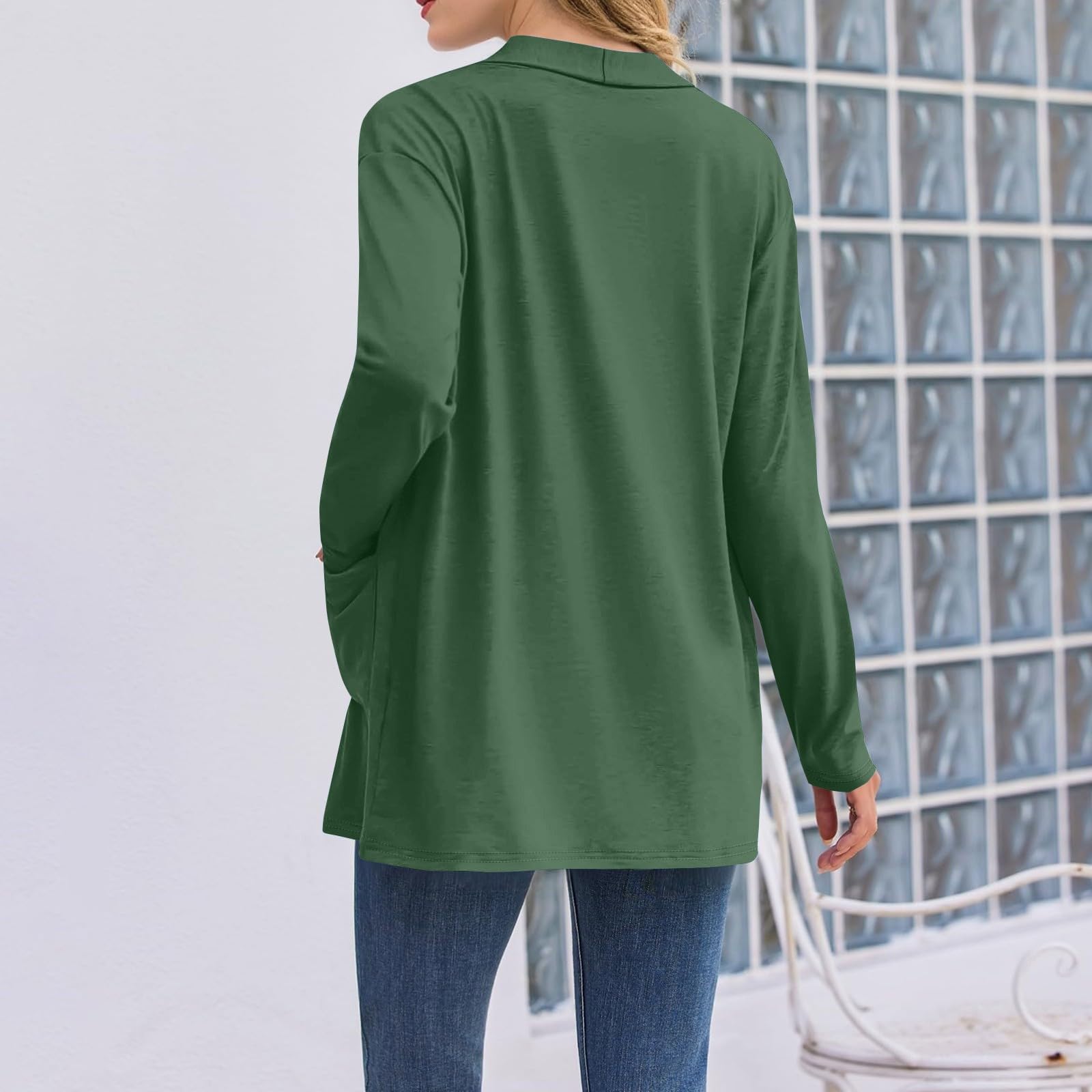 Cardigan estivo da donna, leggero, lungo, elegante, aperto sul davanti