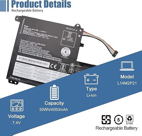 Miniatura 3 de Batería de repuesto para portátil L14M2P21 para Lenovo IdeaPad 330S-14AST 330S-14IKB 330S-15ARR 330S-15AST 330S-15IKB Series 5B10Q39203 5B10Q39204