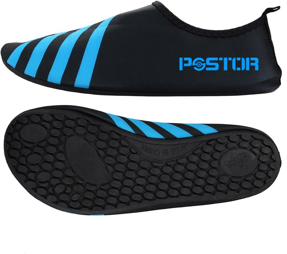 Unisex Barefoot Sports Water Skin Shoes Quick Dry Aqua Socks Beach Swim Surf Yoga Shoes for Women Men and Kids (Women:10.5-11|Men:9.5-10.5, Blue-Adult)