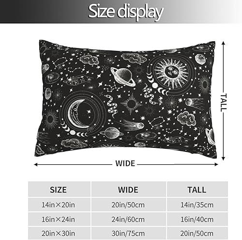 Miniatura 5 de Funda de almohada de sol y luna de 16 x 24 pulgadas, fundas de almohada con cremallera oculta, funda de almohada lumbar, tamaño Queen, fundas de