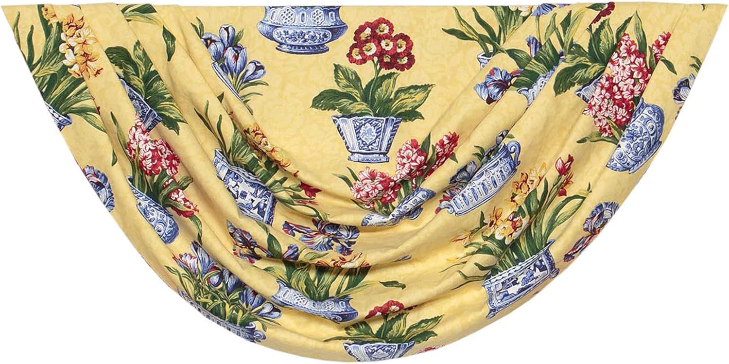 Thomasville At Home Melanie Buttercream Extra Cascade, Extra Pleated Cascade for Livingroom/Kitchen/Bath, 16x38 (1)