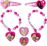 Vista 11 de LUV HER Juego de 6 piezas de joyería de juguete para niñas BFF con 2 anillos, 2 pulseras de cuentas y pinzas para el cabello con cierre de presión