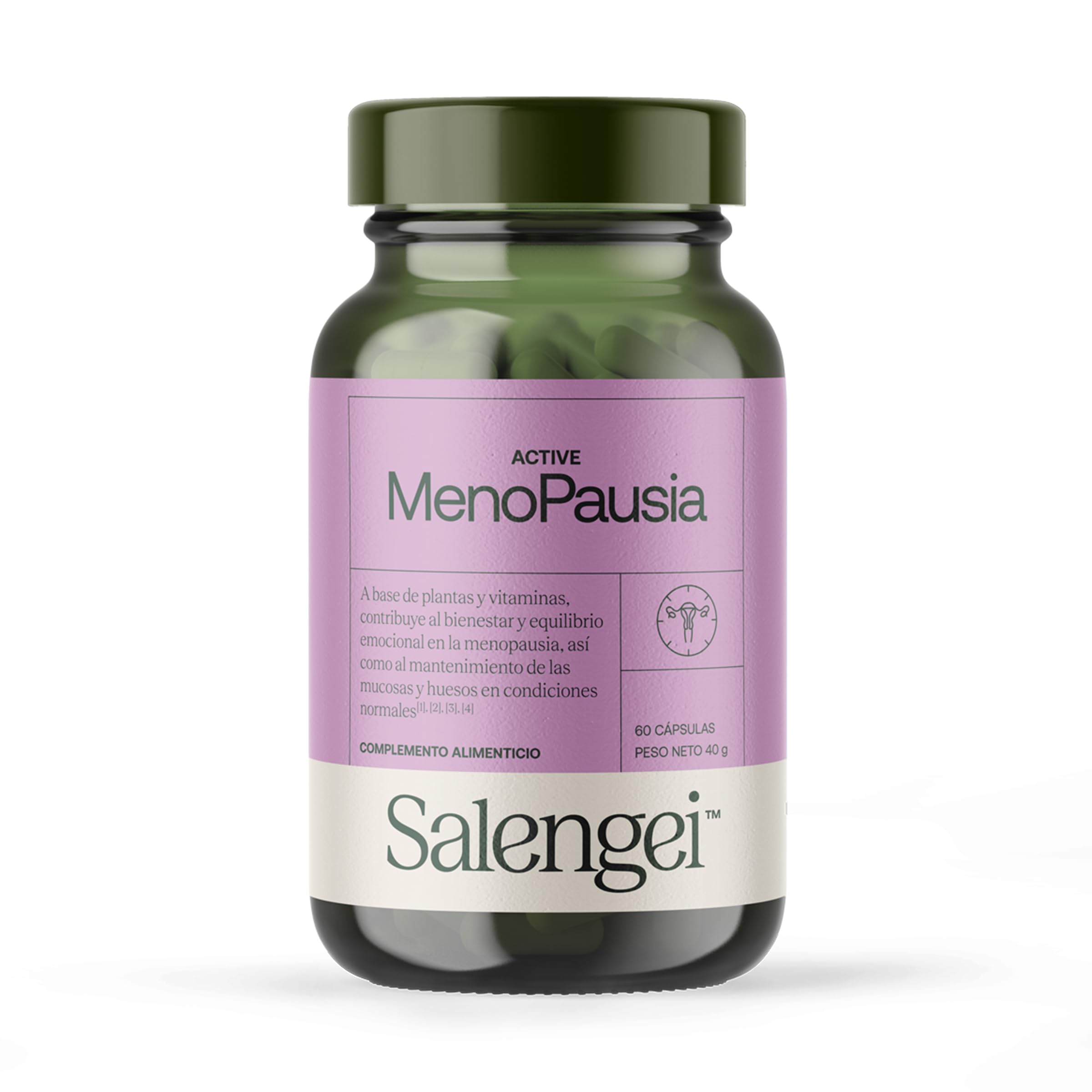 ACTIVE MENOPAUSIA – Salvia, té verde, isoflavonas de soja, resveratrol y vitaminas | Bienestar y equilibrio emocional en la menopausia | Salud ósea y nerviosa | 60 cápsulas de 667 mg